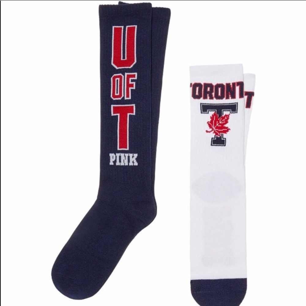 PINK University of Toronto Collegiate Socks - NWT